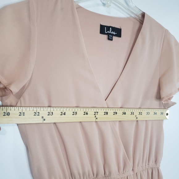 LULUS 'Lost in the Moment' Blush V-Neck High Slit Maxi Dress Size XS - Picture 11 of 14